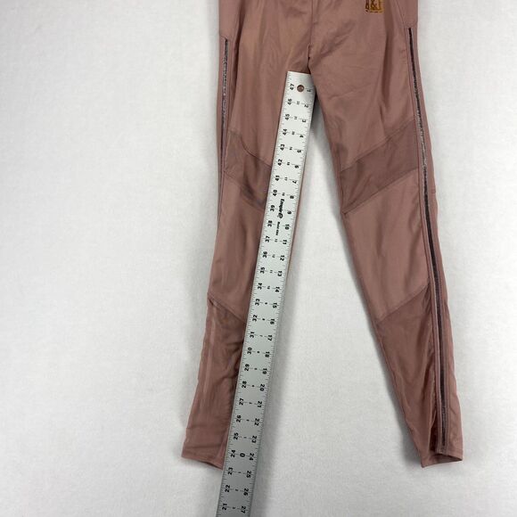 Abercrombie & Fitch Rose Pink Leggings Plastic Ribbed Side Womens Size S - Picture 12 of 14